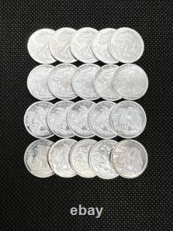 Lot of 20 1/10 oz. 999 Fine Silver Walking Liberty Rounds Mixed Mints