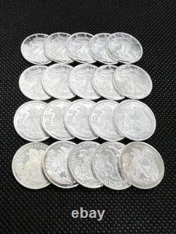Lot of 20 1/10 oz. 999 Fine Silver Walking Liberty Rounds Mixed Mints