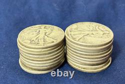 Lot of (20) 90% Silver Walking Liberty Half Dollar