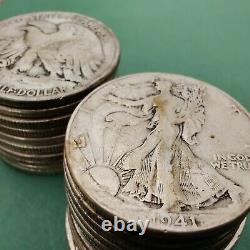 Lot of 20 Walking Liberty Half Dollar (Roll) 1916-1947 Silver