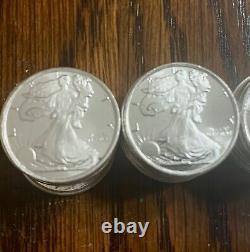 Lot of 25 with Tube. 999 Silver Walking Liberty / Heraldic Eagle Premium Rounds