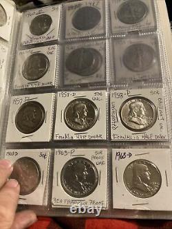 Lot of(37)coins. (20) Ben Franklin Half Dollars 90% Silver/ (17) Walking Liberty