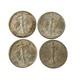 Lot Of 4 Mixed Date Us Mint 90% Silver Walking Liberty Half Dollars