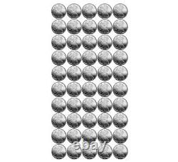 Lot of 50 0.10 (1/10) Troy Ounce. 999 Silver Walking Liberty Round