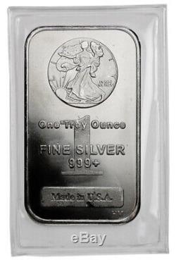 Lot of 5 1 Troy oz Silver Bars Walking Liberty Design Highland Mint