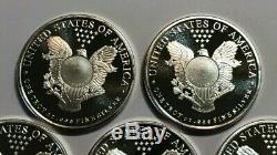 Lot of 5 1 oz. 999 Fine Silver Sunshine Mint Walking Liberty Rounds in Flips