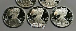 Lot of 5 1 oz. 999 Fine Silver Sunshine Mint Walking Liberty Rounds in Flips