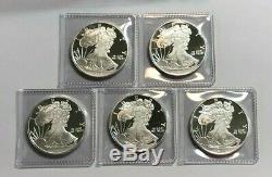 Lot of 5 1 oz. 999 Fine Silver Sunshine Mint Walking Liberty Rounds in Flips