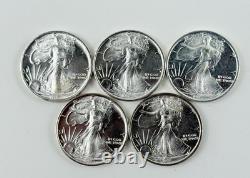 Lot of 5 1 oz Silver Rounds. 999 Fine Sunshine Mint Walking Liberty (BU)