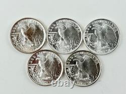Lot of 5 1 oz Silver Rounds. 999 Fine Sunshine Mint Walking Liberty (BU)