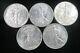 Lot Of 5 Au Walking Liberty Half Dollars. 4-43p, 1-44p? Lot#452