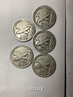 Lot of 5 Walking Liberty Half Dollars 90% Silver 2 D Mint