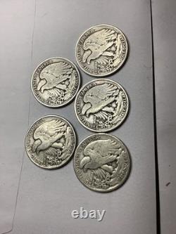Lot of 5 Walking Liberty Half Dollars 90% Silver 2 D Mint