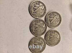 Lot of 5 Walking Liberty Half Dollars 90% Silver 2 D Mint