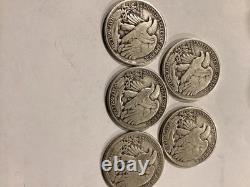 Lot of 5 Walking Liberty Half Dollars 90% Silver 2 D Mint