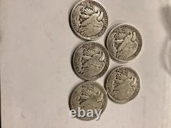 Lot of 5 Walking Liberty Half Dollars 90% Silver 2 D Mint