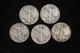 Lot Of 5 Walking Liberty Half Dollars. 90 Silver All Coins Have Readable Dates