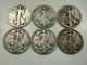 Lot Of 6 Walking Liberty Half Dollars 90% Silver Pre-1964 Six Coin Lot