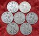 Lot Of 7 1918 S Liberty Walking Silver Half Dollars, 7 Silver 50-cent Coins