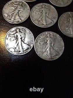 Lot of 7 Walking Liberty Half Dollar 90% Silver