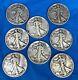 Lot Of 8 United States Walking Liberty Silver Half Dollars 1936 1946