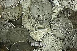 MAKE OFFER $4.00 Face Value 90% Silver Walking Liberty Half Dollars Junk Coins
