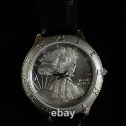 Mintwatch Silver Liberty Series Swiss Quartz Watch Walking Liberty Dial New