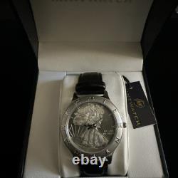 Mintwatch Silver Liberty Series Swiss Quartz Watch Walking Liberty Dial New