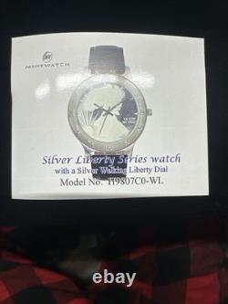 Mintwatch Silver Liberty Series Swiss Quartz Watch Walking Liberty Dial New