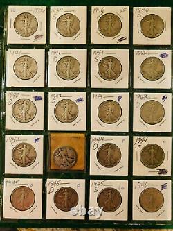 NEAR COMPLETE (63) WALKING LIBERTY 50 CENT SET Missing only the 1921D