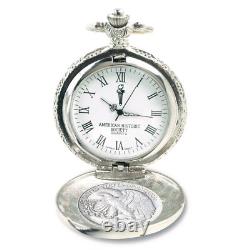 NEW Silver Walking Liberty Half Dollar Coin Pocket Watch 9060
