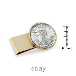 NEW Silver Walking Liberty Half Dollar Stainless Steel Coin Money Clip 13137 NEW Silver Walking Liberty Half Dollar Stainless Steel Coin Money Clip 13137