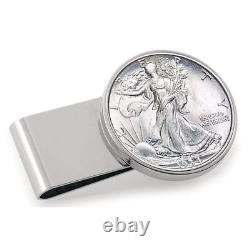 NEW Silver Walking Liberty Half Dollar Stainless Steel Coin Money Clip 13167 NEW Silver Walking Liberty Half Dollar Stainless Steel Coin Money Clip 13167