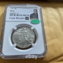 NGC 1944WALKING LIBERTY 0.3617oz Fine Silver 0.9 Finest MS66