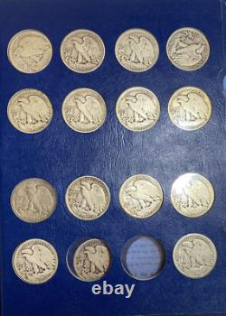 Near Complete 1916-1940 Walking Liberty 90% Silver Halves 40/45 Coins inc 1921-S