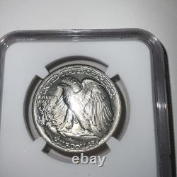 Ngc 1944. 50c. Walking Liberty Silver Half Dollar. Ms65