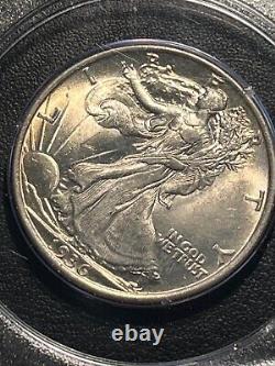 Nice Lightly Toned 1936 Walking Liberty Half Dollar PCGS MS63 OGH Rattler