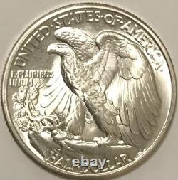 One (1) Walking Liberty Half Dollar From Obw Roll Choice-gem Bu Unc 90% Silver