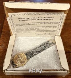 Original Walking Liberty Silver Dollar Coin Watch #0168 withOriginal Paperwork/Box
