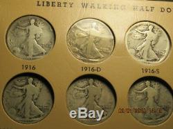 P1 set walking liberty half dollars 1916 -47 (65 coins) U S SHIPPING ONLY