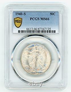 PCGS 1941 S Walking Liberty Silver Half Dollar MS66