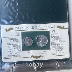 PCS Postal Commemorative Society Silver Walking Liberty Coinage Collection