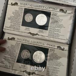 PCS Postal Commemorative Society Silver Walking Liberty Coinage Collection