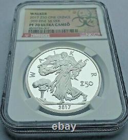 PF 70 Zombucks WALKER 1 oz. 999 silver Proof walking liberty ZOMBIE DEAD NGC