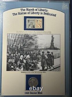 Postal Commemorative Society Silver Walking Liberty Coins / Stamps 9 Coins