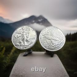 Pure Silver. 999 Bullion Walking Liberty 1/4 oz round coin. Lot of 10