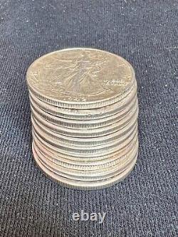 (QTY 10) 90% Walking Liberty 1916 1947 Random Years Good Condition