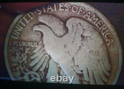 RARE ERRORAW Engraved by hand 1944 D Silver Half Dollar USA Walking Liberty