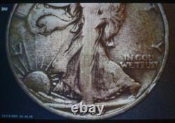 RARE ERRORAW Engraved by hand 1944 D Silver Half Dollar USA Walking Liberty
