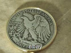 Rare 1933 S Walking Liberty Half dollar Pendant on a 24 18KGF Chain. W box